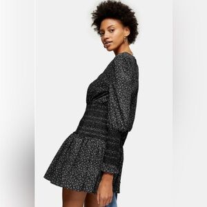 Topshop Shirred Waist Mini Dress
